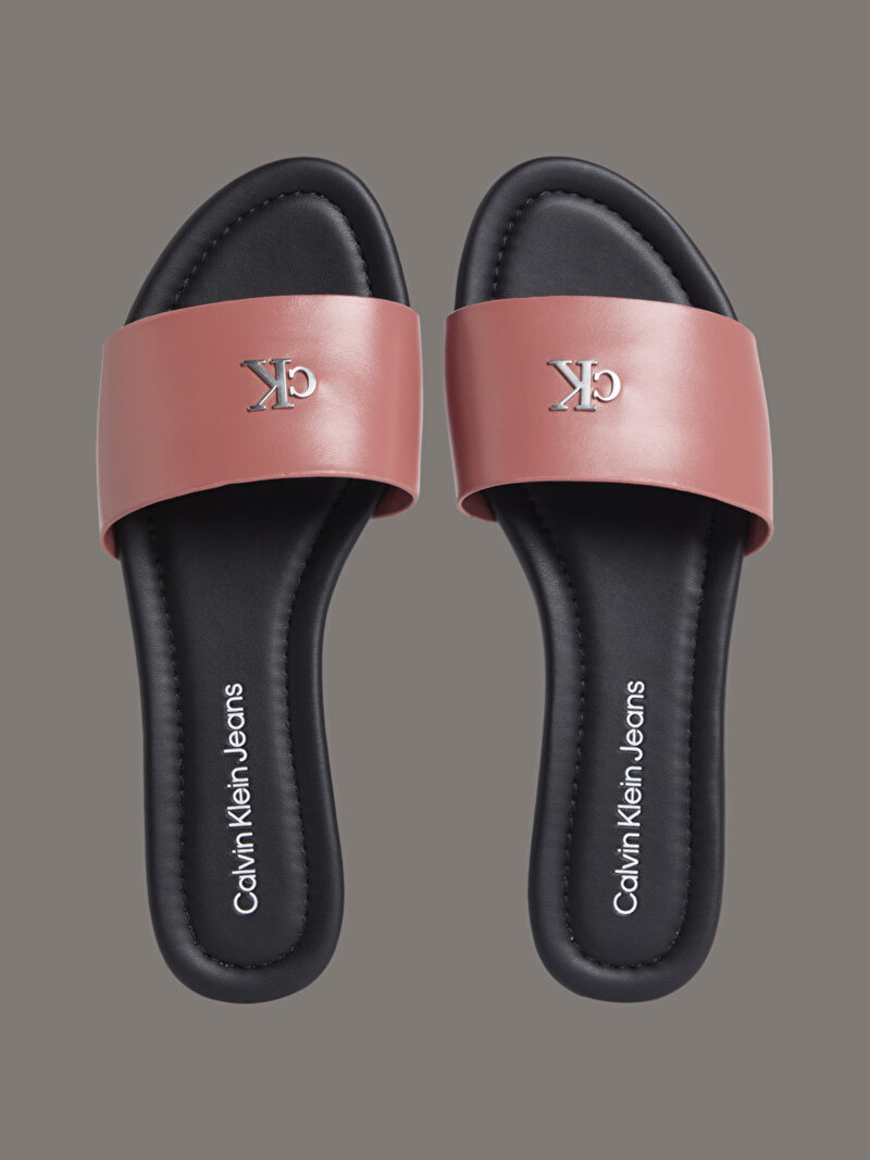 Calvin Klein Pembe Renkli Kadın Flat Terlik