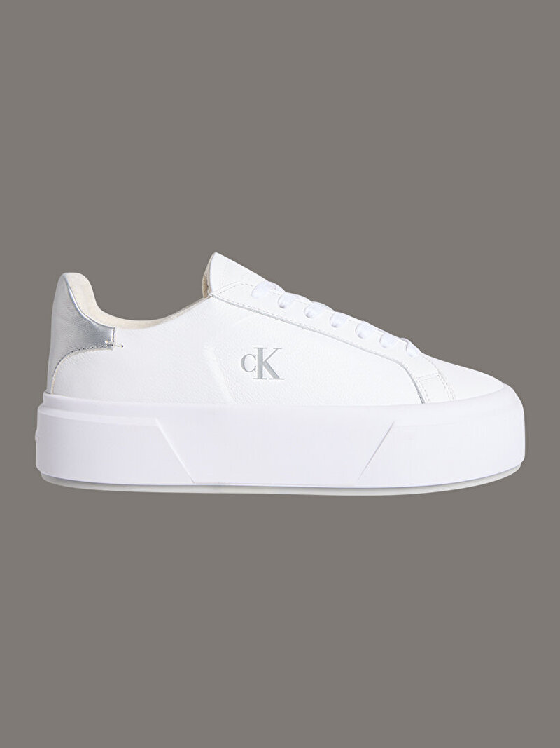 Calvin Klein Beyaz Renkli Kadın Flatform Lace Up Sneaker