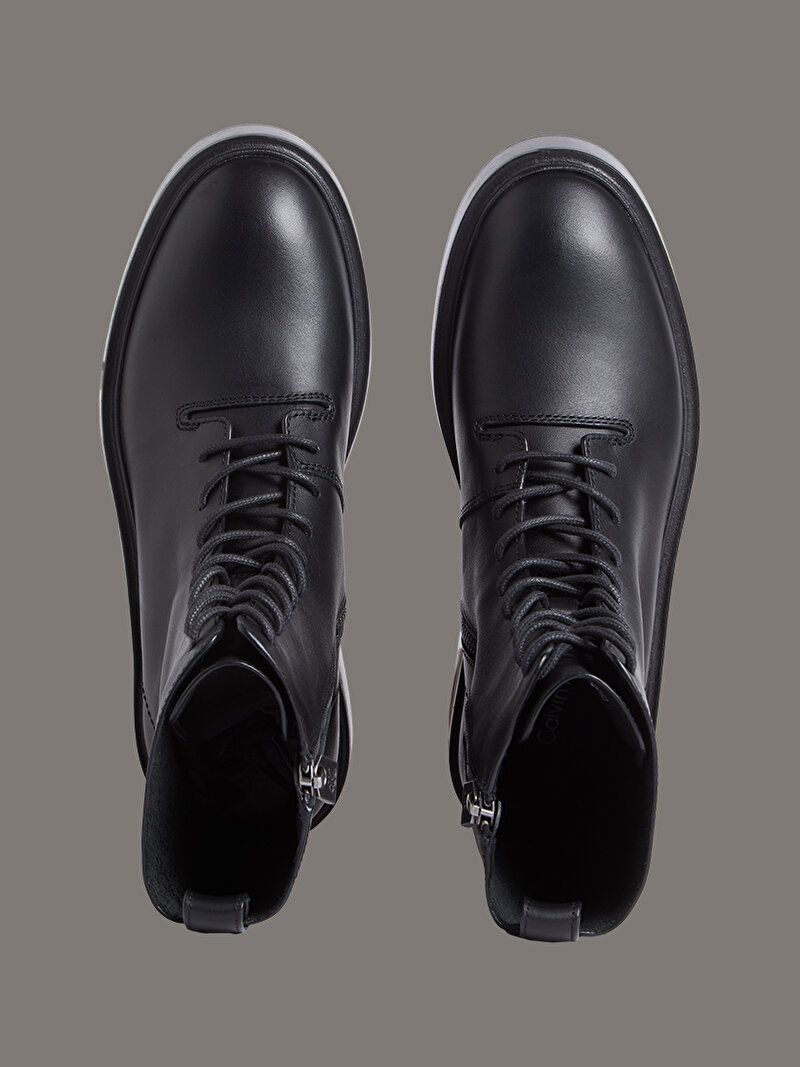 Calvin Klein Siyah Renkli Kadın Concave Welt Lace Up Bot