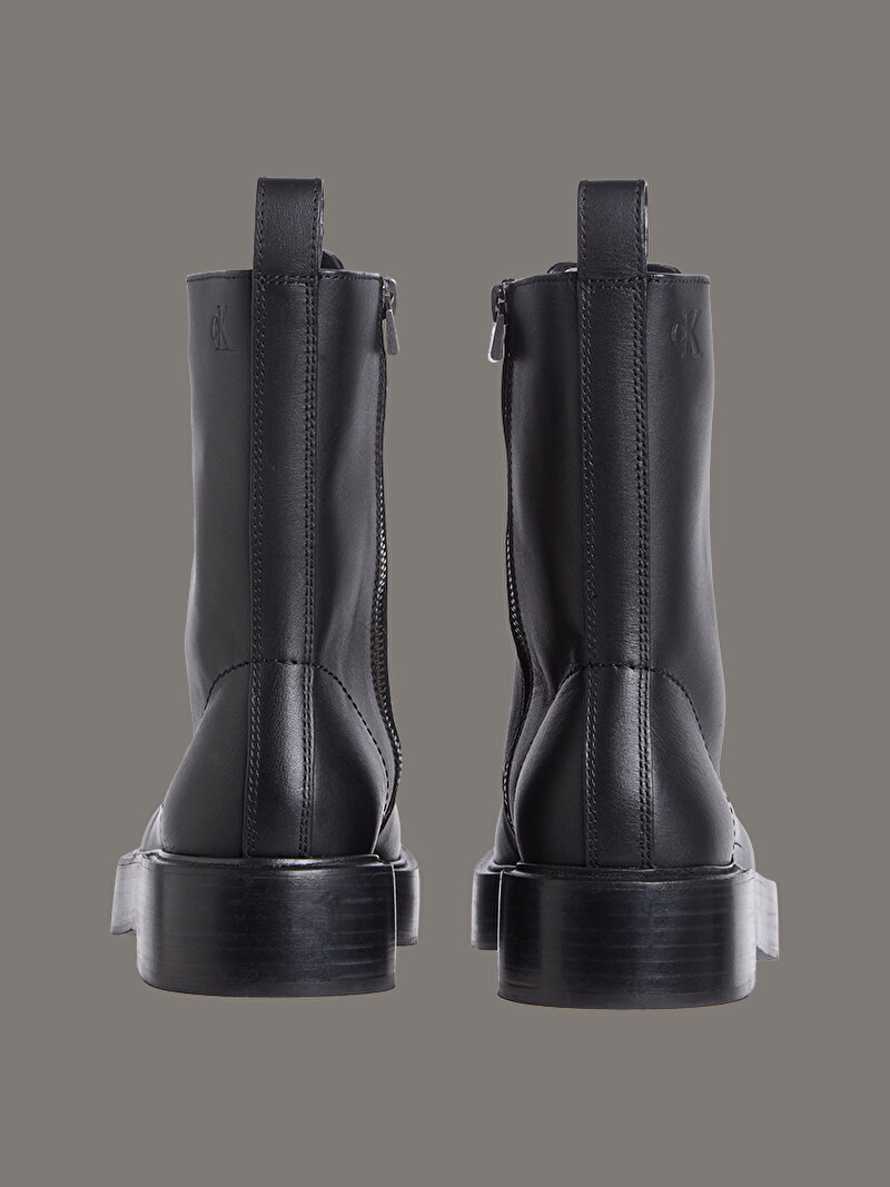 Calvin Klein Siyah Renkli Kadın Concave Welt Lace Up Bot